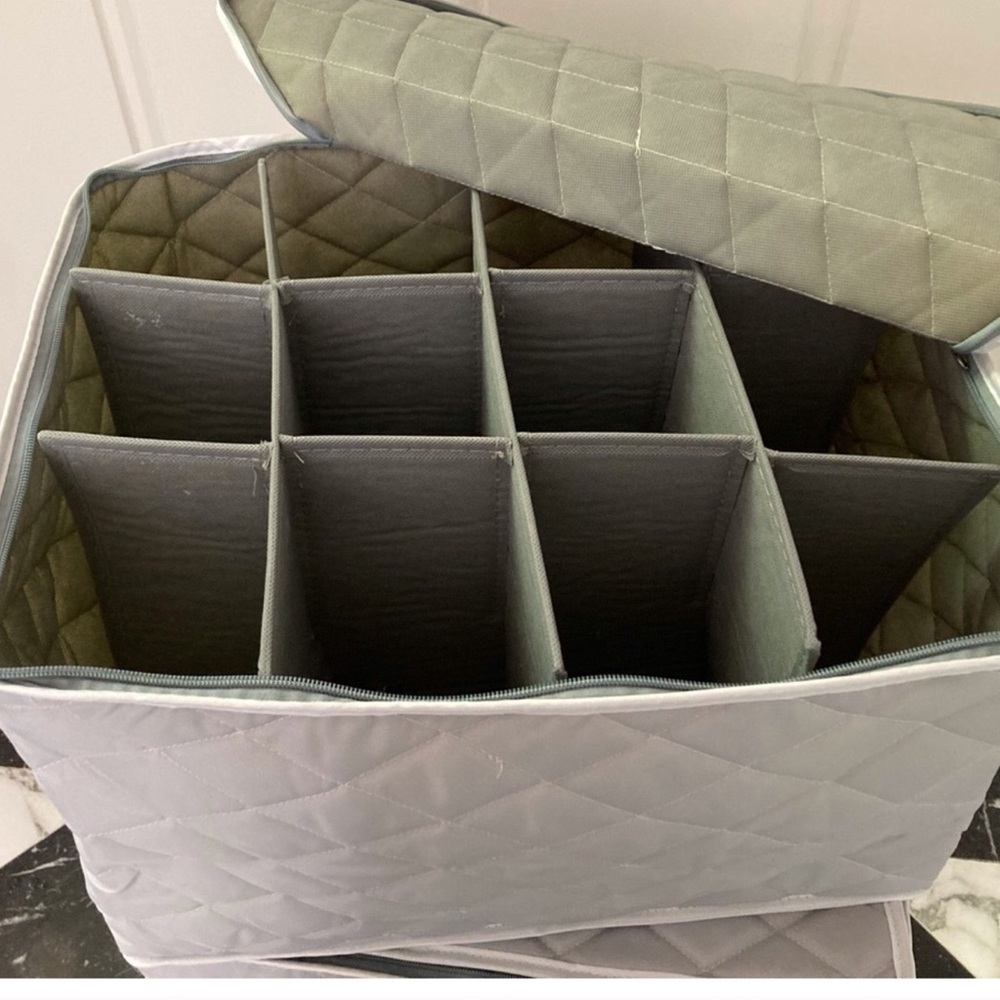 Gray Quilted Storage Box - Picture 2 of 2